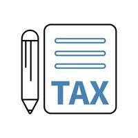 tax return concept line icon. Simple element illustration. tax return outline symbol design. vector
