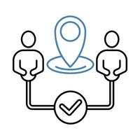 meeting location concept line icon. Simple element illustration. meeting location concept outline symbol design. vector