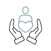 caring concept line icon. Simple element illustration.caring concept outline symbol design. vector