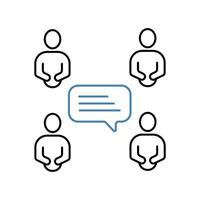 social group concept line icon. Simple element illustration.social group concept outline symbol design. vector