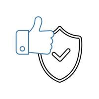 trust concept line icon. Simple element illustration.trust concept outline symbol design. vector
