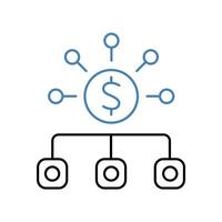 budget concept line icon. Simple element illustration. budget outline symbol design. vector