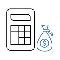 tax calculator concept line icon. Simple element illustration. tax calculator outline symbol design. vector