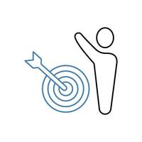 achievable goals concept line icon. Simple element illustration. achievable goals concept outline symbol design. vector