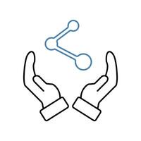 sharing concept line icon. Simple element illustration.sharing concept outline symbol design. vector