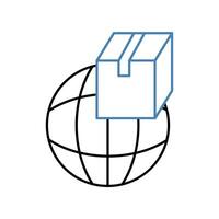 global logistics concept line icon. Simple element illustration. global logistics concept outline symbol design. vector