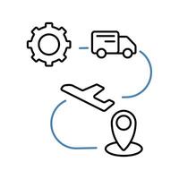 logistics concept line icon. Simple element illustration. logistics concept outline symbol design. vector