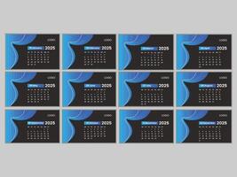 Creative desk calendar design 2025 template vector