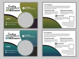 Corporate Business Postcard Template Design, Simple and Clean Modern Minimal Postcard Template, Business Postcard Layout vector