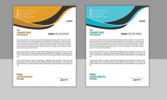 Clean and professional corporate company business letterhead template design with color variation bundle. vector