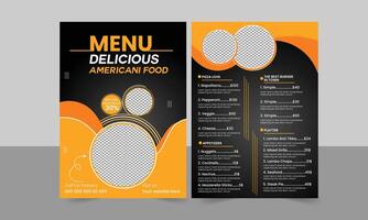 simple and minimal menu card design. vector