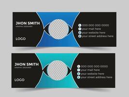 Modern and minimalist email signature template. vector
