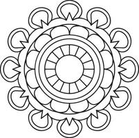 a coloring page with a circular design vector