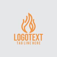 A logo for a business that is orange and has a flame on it vector