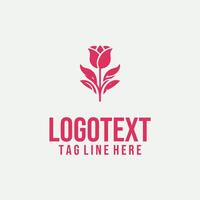 A pink flower logo design vector