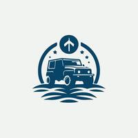A logo for a car company that has a plane flying above it vector
