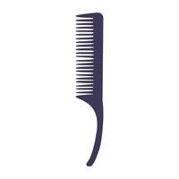 Hair comb with tooth and handle in flat design. Classic tool for cutting. illustration isolated. vector