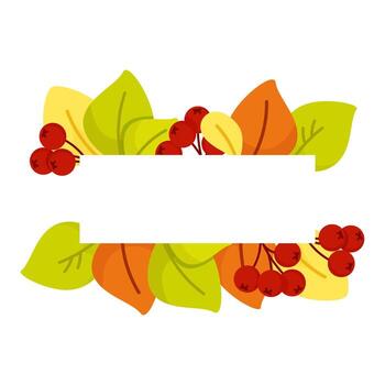 Rectangular frame of autumn leaves vector