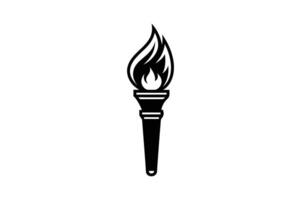 Cartoon torch clipart with line art design, perfect for various creative projects vector