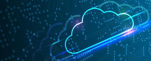 Cloud technology revolutionizing data management and security vector