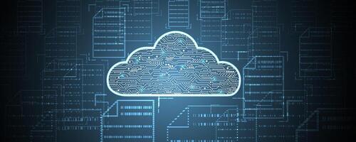 The intersection of innovation and cloud technology vector