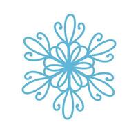 snowflakes in doodle style for winter design. illustration. Collection hand drawn snowflakes isolated on whit background. Snowflake icon painted. vector