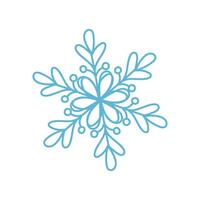 snowflakes in doodle style for winter design. illustration. hand drawn snowflakes isolated on whit background. Snowflake icon painted. vector