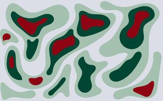 A green and red pattern with many different shapes vector