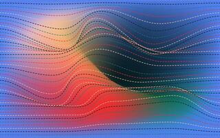 A colorful abstract wave pattern with dots vector