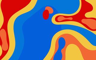 A colorful abstract painting with a blue and red man vector