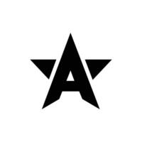 Letter A logo with star shape modern initial icon design vector