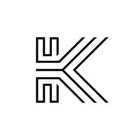 Letter K elegant shapes alphabet modern unique logo branding vector
