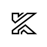 Letter K line art shape with simple minimal modern logo idea vector