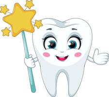 Magical Tooth with Fairy Wand vector