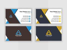 Business Card Design Template with Two Color Sets. vector