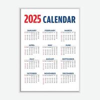 New 2025 calendar design template vector