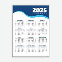 New style 2025 calendar design template vector