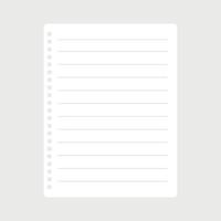 Paper sheet, notebook page vector