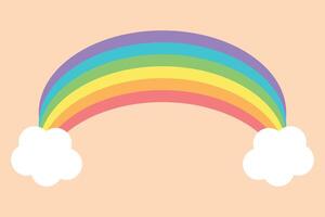 Rainbow with clouds vector