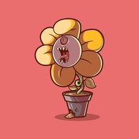 A flower monster character. vector