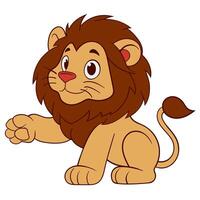 Adorable Lion Standing with Outstretched Arm, No Robe vector