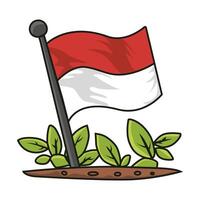 Illustration of Flags and Leaves vector