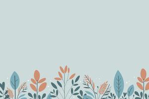 Winter border with abstract plants and snow in boho style for text. Hand drawn winter illustration, floral motif. Design card for New Year, Xmas. Background for banner, paper, flyer, postcard vector