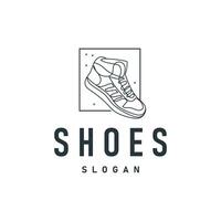 Shoe Logo, Minimalist Line Style Sneaker Shoe Design Simple Fashion Product Brand vector