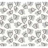 All over seamless repeat pattern with ditsy small black hand drawn doodle hearts tossed on white background. Simple cute Valentines day background vector