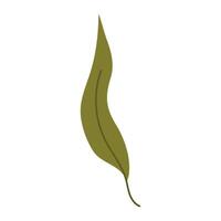 Hand draw botanic leaf isolated on white background. illustration in flat doodle style. Simple single icon of leaf. Green plant,stamp, leaf shape, leaf stencils. vector