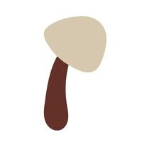 Hand draw autumn mushroom in light brown color isolated on a white background.Single illustration in doodle flat style. Clipart cozy illustrations for print, wrapping, packaging.Forest food. vector