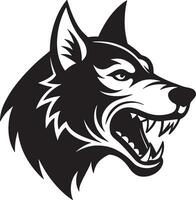 A wolf head with its mouth open vector