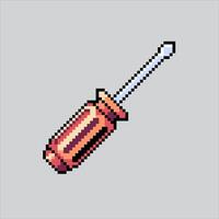 Pixel art illustration Screwdriver. Pixelated Mechanic screwdriver. Mechanic Repair Screwdriver pixelated for the pixel art game and icon for website and game. old school retro. vector