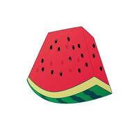 illustration of a piece of red watermelon with seeds isolated. with white background vector